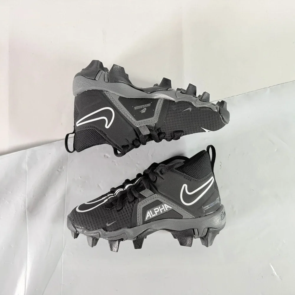 Nike Alpha Menace 3 Shark BG Football Cleats Black Grey Size‎ 10C CV0581-010